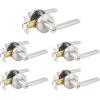 imageProbrico BedBath Room Door Lever Modern Flat Handles in Satin Nickel Privacy Door Lever Locks Contractor Pack10PackSatin Nickel
