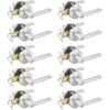 imageProbrico BedBath Room Door Lever Modern Flat Handles in Satin Nickel Privacy Door Lever Locks Contractor Pack10PackSatin Nickel