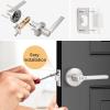 imageProbrico BedBath Room Door Lever Modern Flat Handles in Satin Nickel Privacy Door Lever Locks Contractor Pack10PackSatin Nickel