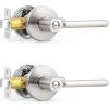 imageProbrico BedBath Room Door Lever Modern Flat Handles in Satin Nickel Privacy Door Lever Locks Contractor Pack10PackSatin Nickel
