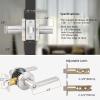 imageProbrico BedBath Room Door Lever Modern Flat Handles in Satin Nickel Privacy Door Lever Locks Contractor Pack10PackSatin Nickel