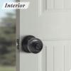 imageProbrico Black Round Entry Knob Keyed Entry Lock for Front Door Bedroom Bathroom Stainless Steel Entrance Lockset 1 Pack
