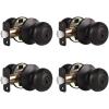 imageProbrico Entry Door Knobs with Lock Keyed Alike Interior Exterior Door Locks in Brushed Nickel Finish 4 Pack Stainless Steel Modern Entrance Locksets for Bedroom OfficeOil Rubbed Bronze