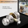 imageProbrico Entry Door Knobs with Lock Keyed Alike Interior Exterior Door Locks in Brushed Nickel Finish 4 Pack Stainless Steel Modern Entrance Locksets for Bedroom OfficeBrushed Nickel