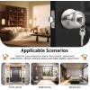 imageProbrico Entry Door Knobs with Lock Keyed Alike Interior Exterior Door Locks in Brushed Nickel Finish 4 Pack Stainless Steel Modern Entrance Locksets for Bedroom OfficeBrushed Nickel
