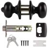 imageProbrico Entry Door Knobs with Lock Keyed Alike Interior Exterior Door Locks in Brushed Nickel Finish 4 Pack Stainless Steel Modern Entrance Locksets for Bedroom OfficeOil Rubbed Bronze