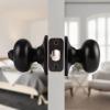 imageProbrico Entry Door Knobs with Lock Keyed Alike Interior Exterior Door Locks in Brushed Nickel Finish 4 Pack Stainless Steel Modern Entrance Locksets for Bedroom OfficeOil Rubbed Bronze