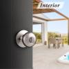 imageProbrico Entry Door Knobs with Lock Keyed Alike Interior Exterior Door Locks in Brushed Nickel Finish 4 Pack Stainless Steel Modern Entrance Locksets for Bedroom OfficeBrushed Nickel