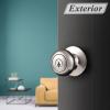 imageProbrico Entry Door Knobs with Lock Keyed Alike Interior Exterior Door Locks in Brushed Nickel Finish 4 Pack Stainless Steel Modern Entrance Locksets for Bedroom OfficeBrushed Nickel