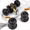 imageProbrico Entry Door Locks Keyed Alike Entrance Round Door Knobs Interior Door Locksets Exterior Doorknob with Lock Oil Rubbed Bronze 3 Pack