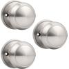 imageProbrico Flat Ball Single Dummy Door Knob Half Dummy Door Knobs Interior Oil Rubbed Bronze 1 PackBrushed Nickel