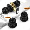 imageProbrico Flat Black Keyed Entry Door Knobs Round Ball Keyed Alike Lockset Door Knobs with Lock and Keys for Bedroom Bathroom Front Door 6 PackBlack