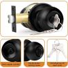 imageProbrico Flat Black Keyed Entry Door Knobs Round Ball Keyed Alike Lockset Door Knobs with Lock and Keys for Bedroom Bathroom Front Door 6 PackBlack