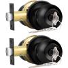 imageProbrico Flat Black Keyed Entry Door Knobs Round Ball Keyed Alike Lockset Door Knobs with Lock and Keys for Bedroom Bathroom Front Door 6 PackBlack