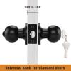 imageProbrico Flat Black Keyed Entry Door Knobs Round Ball Keyed Alike Lockset Door Knobs with Lock and Keys for Bedroom Bathroom Front Door 6 PackBlack