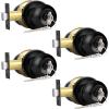 imageProbrico Flat Black Keyed Entry Door Knobs Round Ball Keyed Alike Lockset Door Knobs with Lock and Keys for Bedroom Bathroom Front Door 6 PackBlack