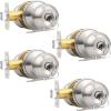 imageProbrico Flat Black Keyed Entry Door Knobs Round Ball Keyed Alike Lockset Door Knobs with Lock and Keys for Bedroom Bathroom Front Door 6 PackBrushed Nickel