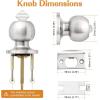 imageProbrico Flat Black Keyed Entry Door Knobs Round Ball Keyed Alike Lockset Door Knobs with Lock and Keys for Bedroom Bathroom Front Door 6 PackBrushed Nickel
