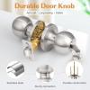 imageProbrico Flat Black Keyed Entry Door Knobs Round Ball Keyed Alike Lockset Door Knobs with Lock and Keys for Bedroom Bathroom Front Door 6 PackBrushed Nickel