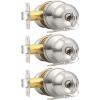 imageProbrico Flat Black Keyed Entry Door Knobs Round Ball Keyed Alike Lockset Door Knobs with Lock and Keys for Bedroom Bathroom Front Door 6 PackBrushed Nickel