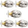 imageProbrico Flat Black Keyed Entry Door Knobs Round Ball Keyed Alike Lockset Door Knobs with Lock and Keys for Bedroom Bathroom Front Door 6 PackBrushed Nickel
