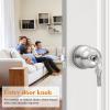 imageProbrico Flat Black Keyed Entry Door Knobs Round Ball Keyed Alike Lockset Door Knobs with Lock and Keys for Bedroom Bathroom Front Door 6 PackBrushed Nickel
