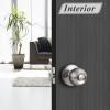 imageProbrico Flat Black Keyed Entry Door Knobs Round Ball Keyed Alike Lockset Door Knobs with Lock and Keys for Bedroom Bathroom Front Door 6 PackBrushed Nickel