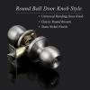 imageProbrico Flat Black Keyed Entry Door Knobs Round Ball Keyed Alike Lockset Door Knobs with Lock and Keys for Bedroom Bathroom Front Door 6 PackBrushed Nickel