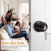 imageProbrico Flat Black Keyed Entry Door Knobs Round Ball Keyed Alike Lockset Door Knobs with Lock and Keys for Bedroom Bathroom Front Door 6 PackOil Rubbed Bronze