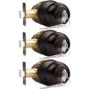 imageProbrico Flat Black Keyed Entry Door Knobs Round Ball Keyed Alike Lockset Door Knobs with Lock and Keys for Bedroom Bathroom Front Door 6 PackOil Rubbed Bronze