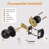 imageProbrico Flat Black Keyed Entry Door Knobs Round Ball Keyed Alike Lockset Door Knobs with Lock and Keys for Bedroom Bathroom Front Door 6 PackOil Rubbed Bronze
