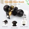 imageProbrico Flat Black Keyed Entry Door Knobs Round Ball Keyed Alike Lockset Door Knobs with Lock and Keys for Bedroom Bathroom Front Door 6 PackOil Rubbed Bronze