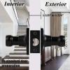 imageProbrico Hall ampamp Closet Passage Door Lever with a Traditional Wave Design for Interior Doors NonLocking Door Handle Reversible for RightLeft Handed Sides 1 Pack Black