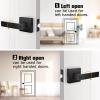 imageProbrico Heavy Duty Flat Black Square Privacy Interior Door Levers Bedroom and Bathroom Door Handles Keyless BedBath Lockset 5 PackBlack