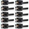 imageProbrico Heavy Duty Flat Black Square Privacy Interior Door Levers Bedroom and Bathroom Door Handles Keyless BedBath Lockset 5 PackBlack