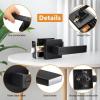 imageProbrico Heavy Duty Flat Black Square Privacy Interior Door Levers Bedroom and Bathroom Door Handles Keyless BedBath Lockset 5 PackBlack