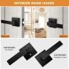 imageProbrico Heavy Duty Flat Black Square Privacy Interior Door Levers Bedroom and Bathroom Door Handles Keyless BedBath Lockset 5 PackBlack