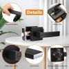imageProbrico Heavy Duty Flat Black Square Privacy Interior Door Levers Bedroom and Bathroom Door Handles Keyless BedBath Lockset 5 PackBlack