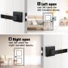 imageProbrico Heavy Duty Flat Black Square Privacy Interior Door Levers Bedroom and Bathroom Door Handles Keyless BedBath Lockset 5 PackBlack