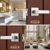 imageProbrico Heavy Duty Flat Black Square Privacy Interior Door Levers Bedroom and Bathroom Door Handles Keyless BedBath Lockset 5 PackBrushed Nickel