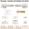 imageProbrico Heavy Duty Flat Black Square Privacy Interior Door Levers Bedroom and Bathroom Door Handles Keyless BedBath Lockset 5 PackBrushed Nickel
