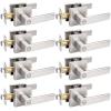 imageProbrico Heavy Duty Flat Black Square Privacy Interior Door Levers Bedroom and Bathroom Door Handles Keyless BedBath Lockset 5 PackBrushed Nickel