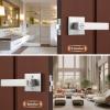 imageProbrico Heavy Duty Flat Black Square Privacy Interior Door Levers Bedroom and Bathroom Door Handles Keyless BedBath Lockset 5 PackBrushed Nickel
