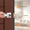 imageProbrico Heavy Duty Flat Black Square Privacy Interior Door Levers Bedroom and Bathroom Door Handles Keyless BedBath Lockset 5 PackBrushed Nickel