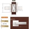 imageProbrico Heavy Duty Flat Black Square Privacy Interior Door Levers Bedroom and Bathroom Door Handles Keyless BedBath Lockset 5 PackBrushed Nickel