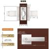 imageProbrico Heavy Duty Flat Black Square Privacy Interior Door Levers Bedroom and Bathroom Door Handles Keyless BedBath Lockset 5 PackBrushed Nickel