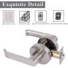imageProbrico Heavy Duty Passage Door Levers Satin Nickel Door Locksets for LeftRight Handing Hall and Closet Handles 6 Pack5 Pack
