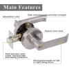 imageProbrico Heavy Duty Satin Nickel Privacy Door Levers Interior Keyless Locks BathBed Door Locksets Reversible for LeftRight Handed Doors 5 Pack
