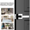 imageProbrico Interior Brushed Nickel Door Handle Heavy Duty Flat Square Privacy Door Handles Keyless Door Levers Lockset for Bedroom and Bathroom 10 Pack ModernPolished Chrome