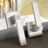 imageProbrico Interior Brushed Nickel Door Handle Heavy Duty Flat Square Privacy Door Handles Keyless Door Levers Lockset for Bedroom and Bathroom 10 Pack ModernBrushed Nickel